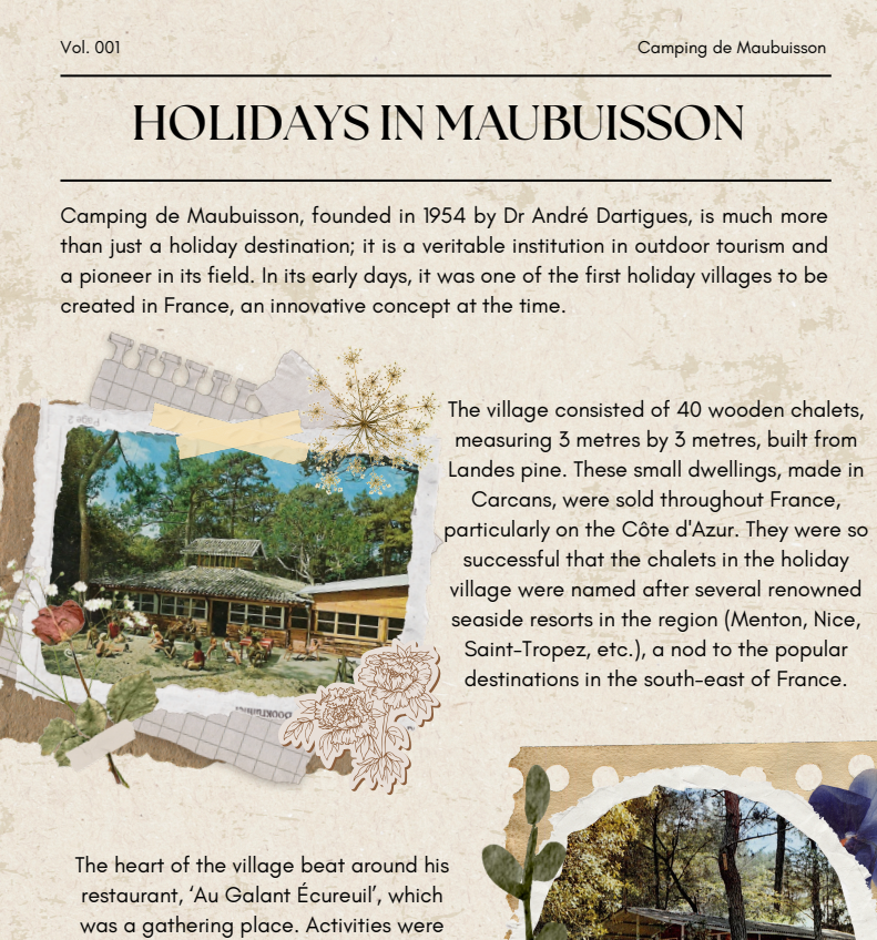 History of the Maubuisson campsite